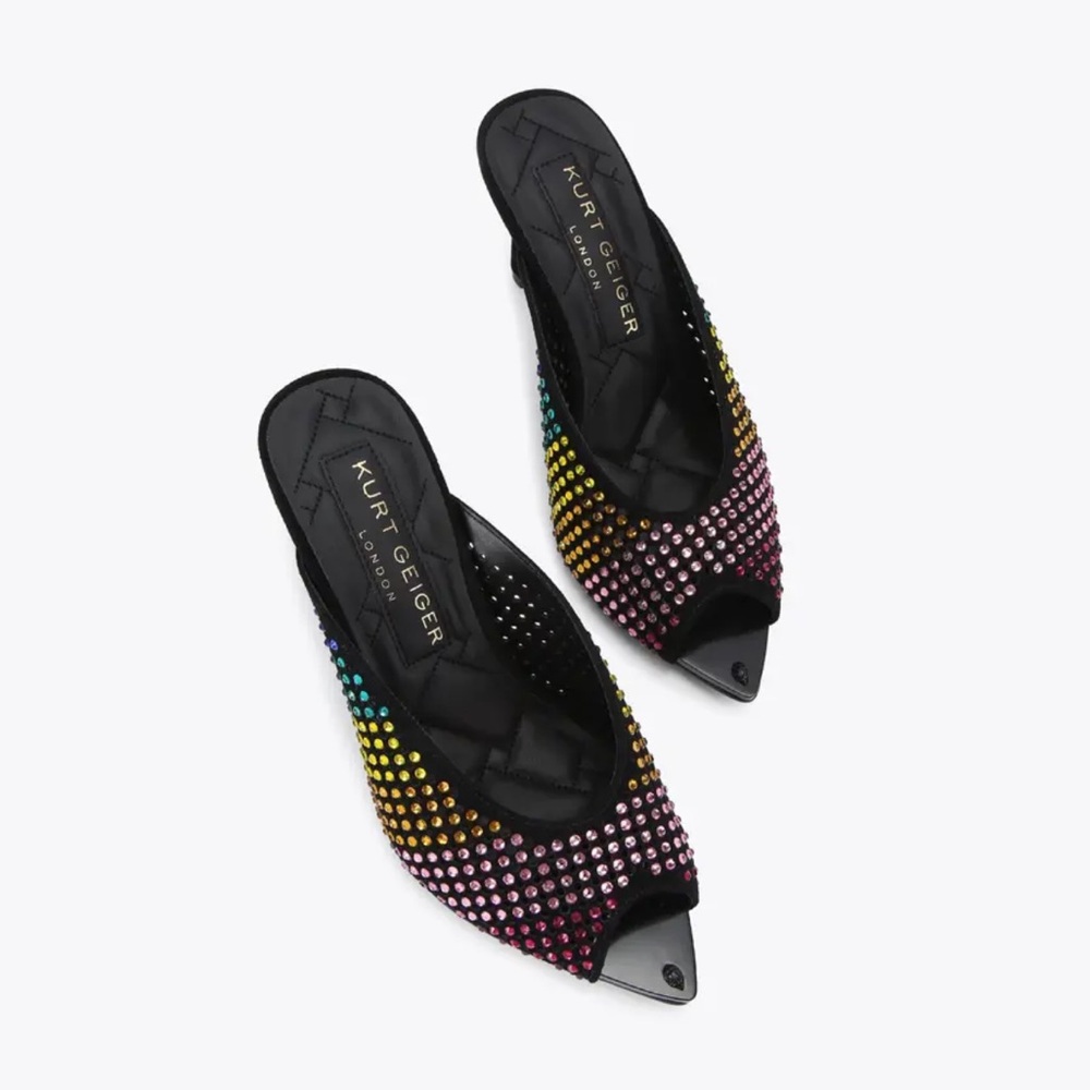 Regent Point Rhinestones Mule Heel